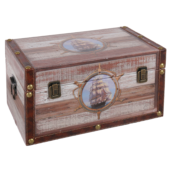 Шкатулка сундучок "Корабль мореплавателя" 21х35х19 см
