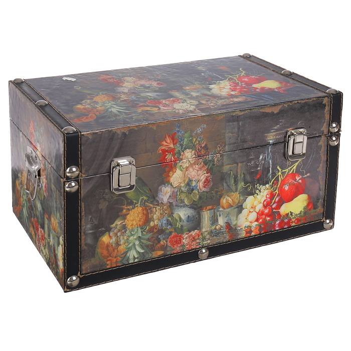 Шкатулка сундучок "Натюрморт - изобилие" 21х35х19 см
