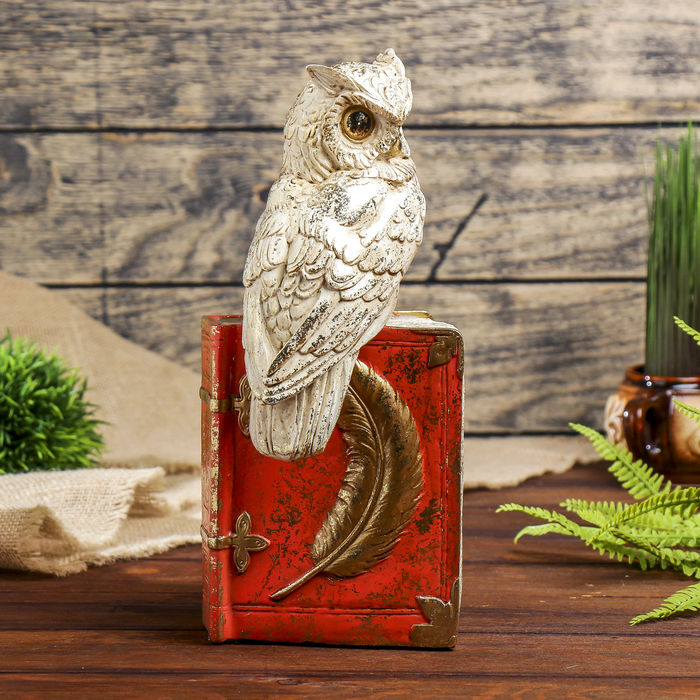 Копилка полистоун "Сова на книге" 29,5х13х10 см