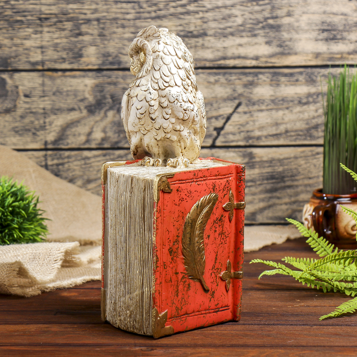 Копилка полистоун "Сова на книге" 29,5х13х10 см