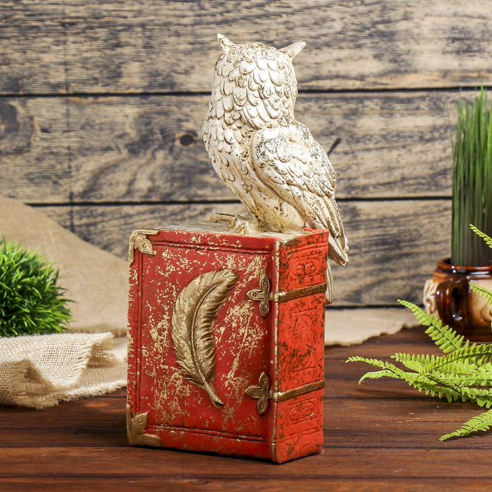 Копилка полистоун "Сова на книге" 29,5х13х10 см