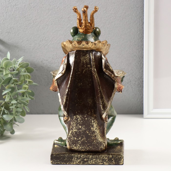 Сувенир полистоун с подставкой для мелочей "Лягушонок дворецкий" 27,5х13,5х9 см