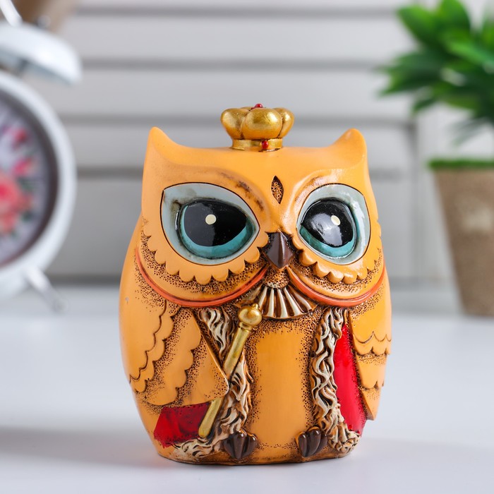 Копилка полистоун "Сова-император" 11,5х9х8 см