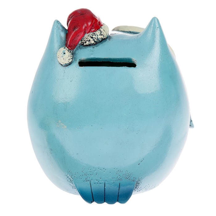 Копилка полистоун "Совёнок зимний с ёлочкой" 12х11,5х7,8 см