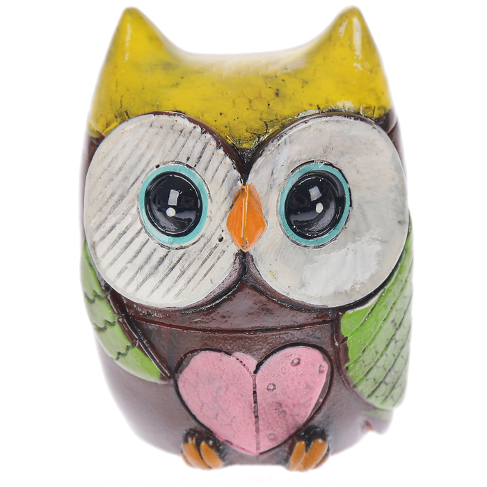 Сувенир полистоун "Совёнок Лапа с сердечком" 5х4х3,5 см