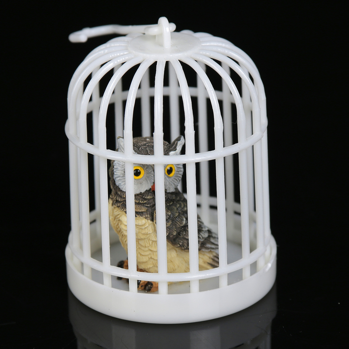 Сувенир полистоун "Сова в клетке" МИКС 6х4,5х4,5 см