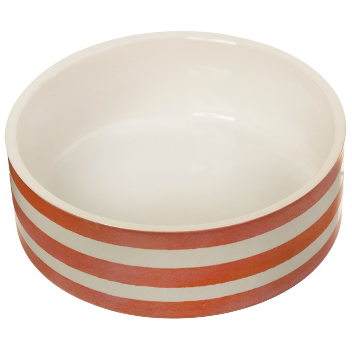 Миска керамическая "Полоски", 10,5 х 4 см, 180 мл, терракотовая