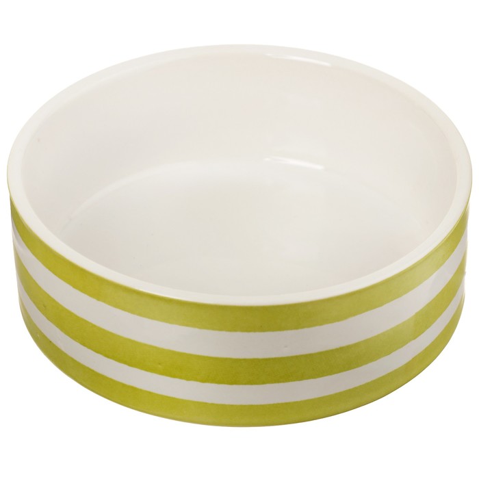 Миска керамическая "Полоски", 10,5 х 4 см, 180 мл, зелёная
