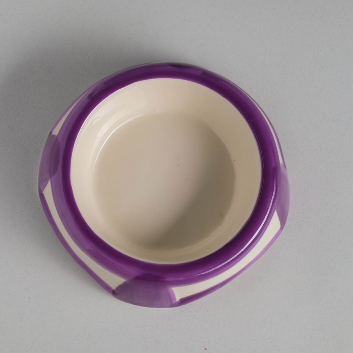 Миска керамическая "Пирамида", 13,5 х 3,5 см, 150 мл, бело-фиолетовая