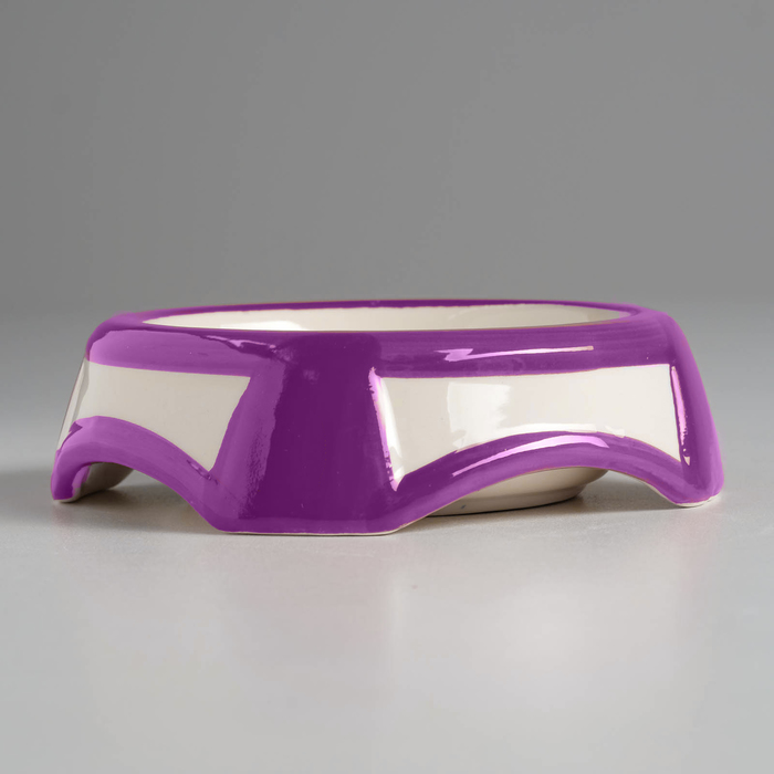 Миска керамическая "Пирамида", 13,5 х 3,5 см, 150 мл, бело-фиолетовая