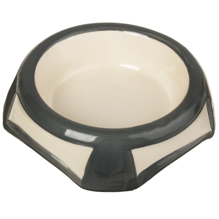 Миска керамическая "Пирамида", 13,5 х 3,5 см, 150 мл, бело-серая