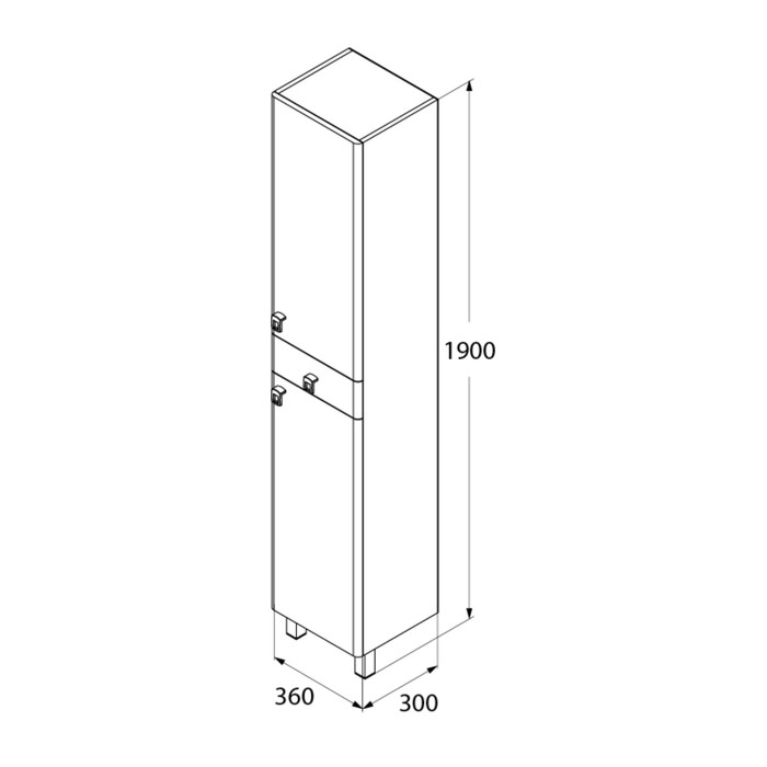 Пенал для ванной комнаты, напольный, белый/дерево, 36 см, Carlow, IDDIS