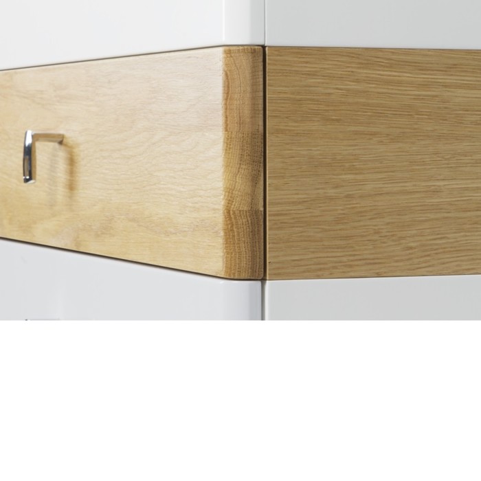 Тумба-комплект, белая/под дерево, 70см, Carlow, с раковиной