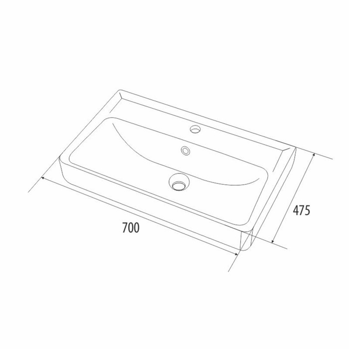 Тумба-комплект, белая/под дерево, 70см, Carlow, с раковиной