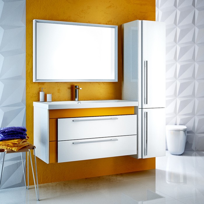 Пенал для ванной комнаты, подвесной, белый, 36 см, Color Plus, IDDIS