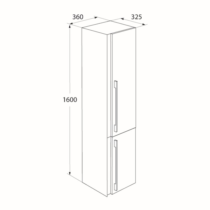 Пенал для ванной комнаты, подвесной, белый, 36 см, Color Plus, IDDIS