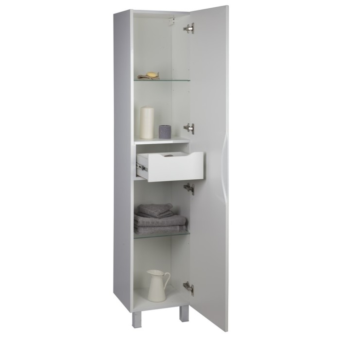 Пенал для ванной комнаты, напольный, белый, 40 см, Custo, IDDIS