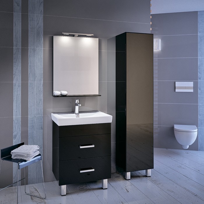 Зеркало, черное, 70 см, Custo, IDDIS