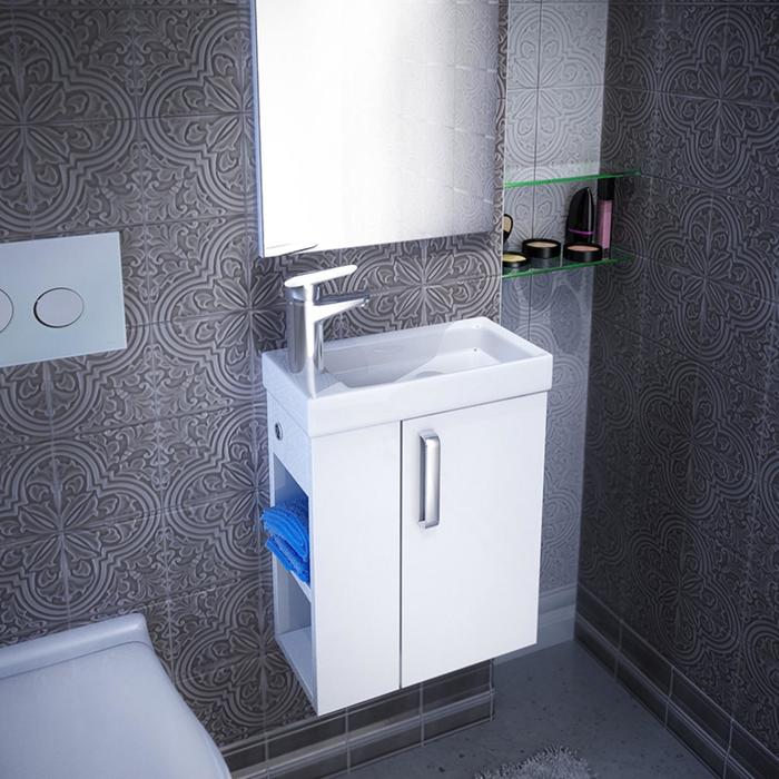 Тумба-комплект, белая, 40см, Torr, с раковиной