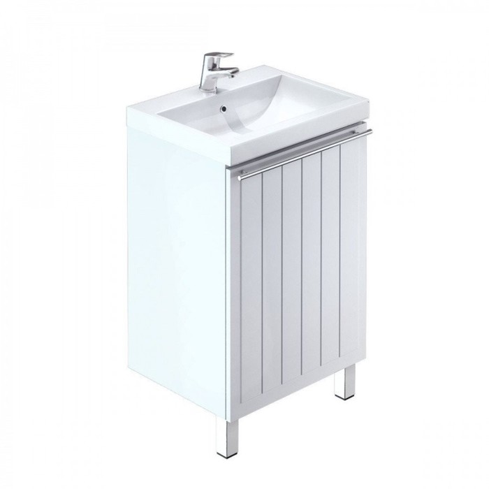 Тумба-комплект, белая, 50см, Amur, с раковиной