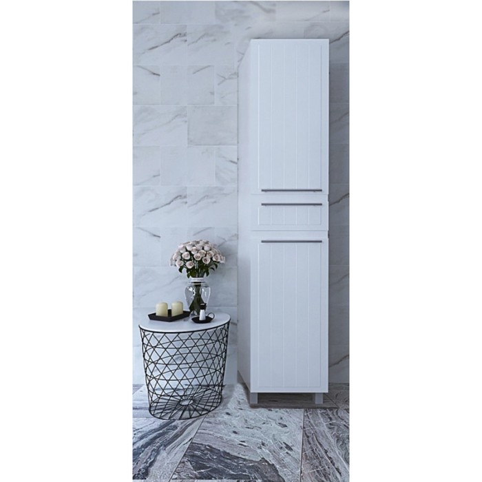 Пенал для ванной комнаты, напольный, белый, 40 см, Magellan, Milardo