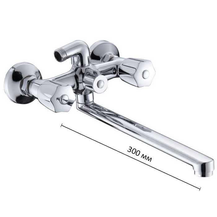 Смеситель для ванны Osgard GLAN 72236, с лейкой и шлангом, длинный излив