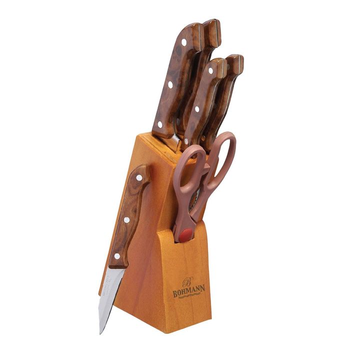 Ножи Bohmann, 7 предметов, мраморная ручка