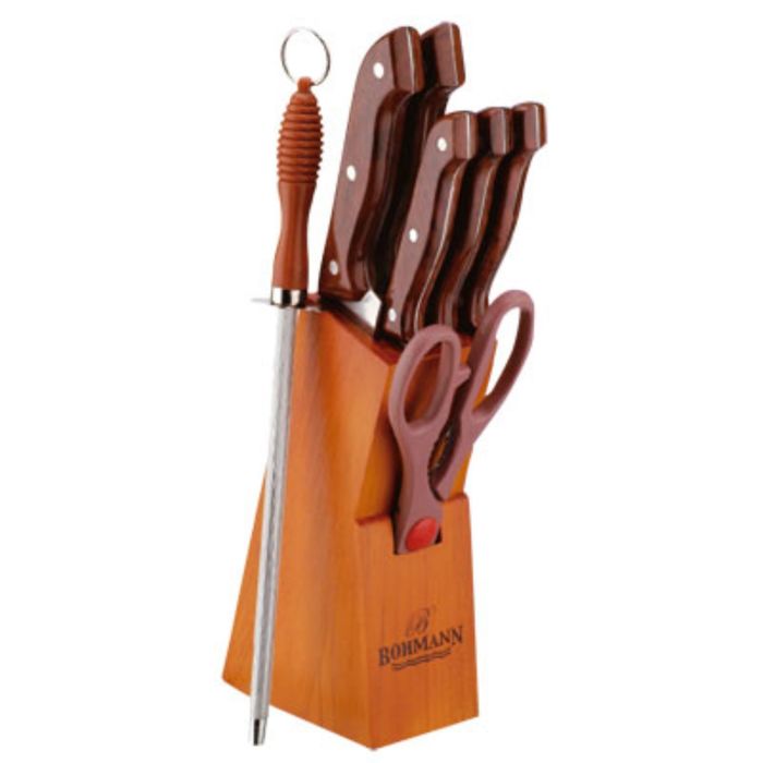 Ножи Bohmann, 8 предметов, коричневая ручка