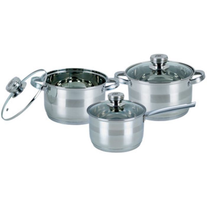 Посуда Bohmann, стеклянная крышка, 2,1 л, 2,9 л, 3,9 л, 5-ти шаговое дно