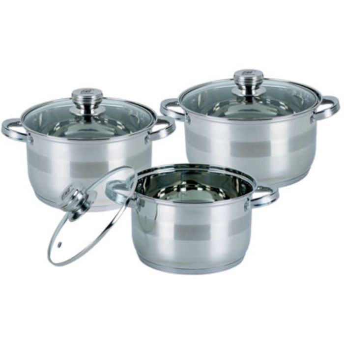 Посуда Bohmann, стеклянная крышка, 5,1 л, 6,6 л, 7,7 л, 5-ти шаговое дно