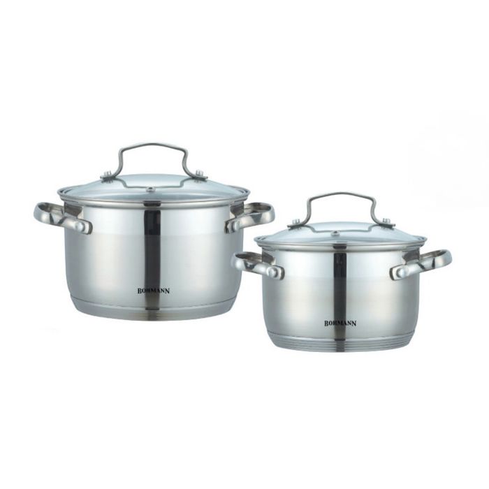 Посуда Bohmann, стеклянная крышка, 2,1 л, 2,9 л, дно 7-и шаговое