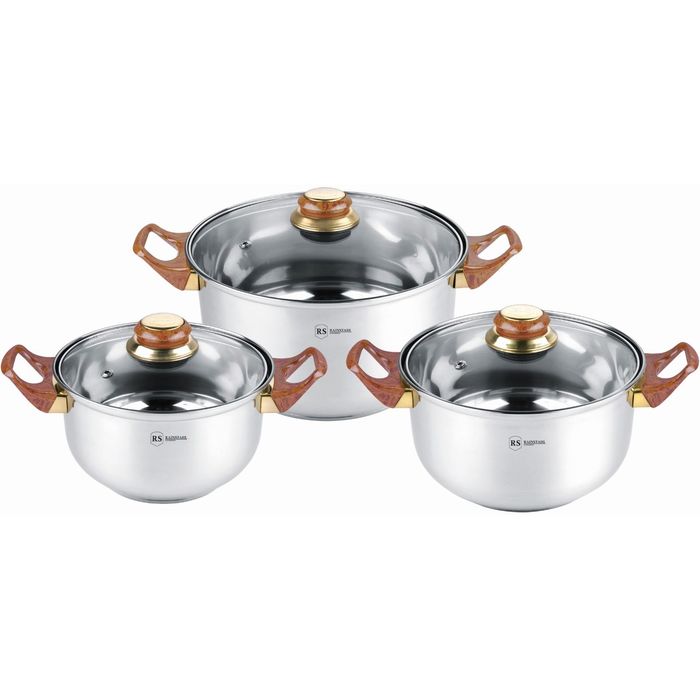 Набор посуды Rainstahl, 6 предметов, 2,7 л, 3,6 л, 6,1 л