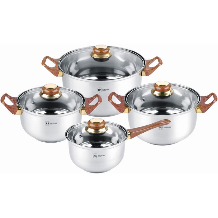 Набор посуды Rainstahl, 8 предметов, 1,8 л, 2,7 л, 3,6 л, 6,1 л