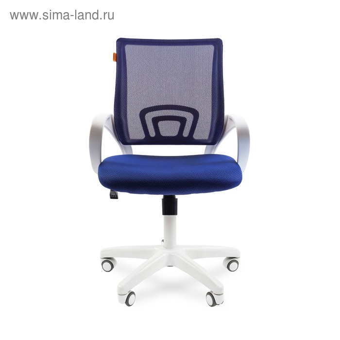 Офисное кресло Chairman 696, белый пластик, синий офисное кресло chairman 810 mebelvia коричневый текстиль пластик
