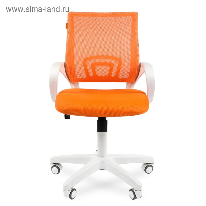 Офисное кресло Chairman 696, белый пластик, оранжевый офисное кресло chairman 810 mebelvia коричневый текстиль пластик