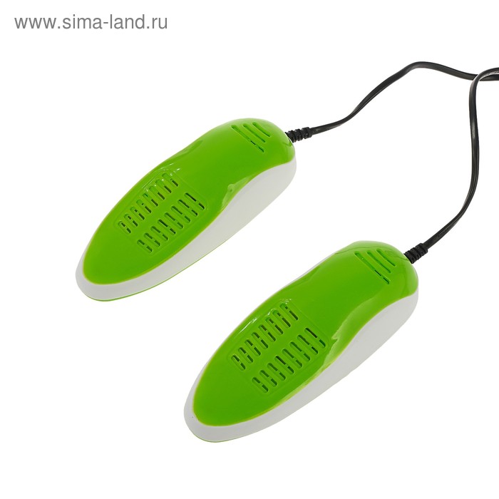 цена Сушилка для обуви Sakura SA-8153WGR, 60-75°С, арома-пластик, антибакт., зелено-белый