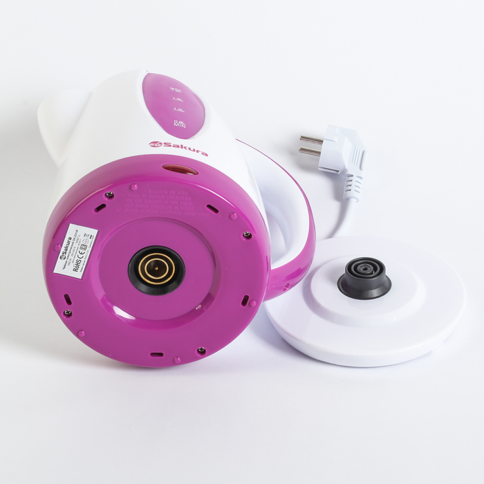 Чайник дисковый электрический Sakura SA-2311P, 1,8 л, 1800 Вт., бело-алый