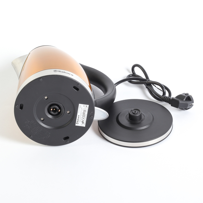 Чайник дисковый электрический Sakura SA-2118G, 1,7 л, 2200Вт, нерж., золотой