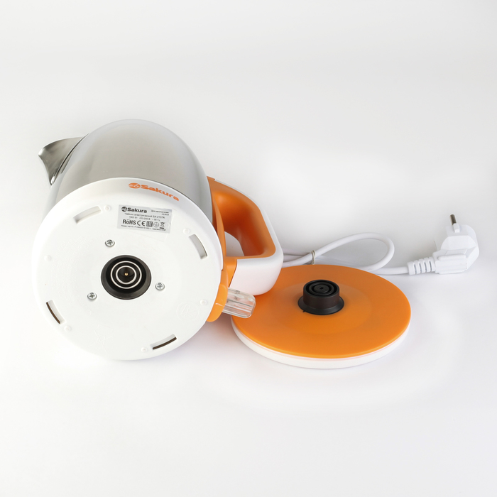 Чайник электрический SA-2137A, 1,8л, 1800Вт, нержавеющая сталь, оранжевый