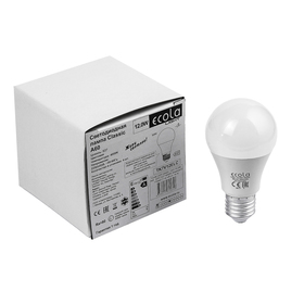 

Лампа светодиодная Ecola Light, A60, E27, 12 Вт, 4000 K, 110x60 мм, дневной белый