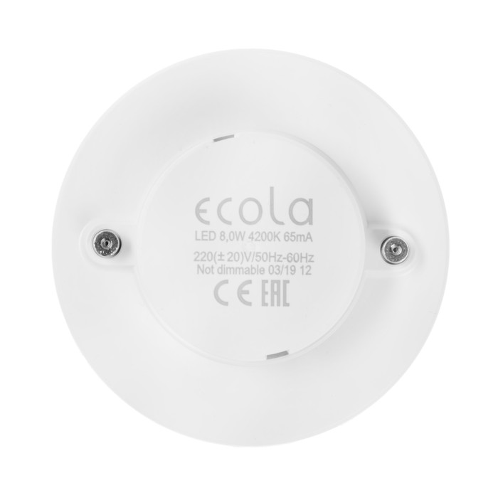 Лампа светодиодная Ecola Light, 8 Вт, GX53, 4200 K, 27x75 мм, матовое стекло