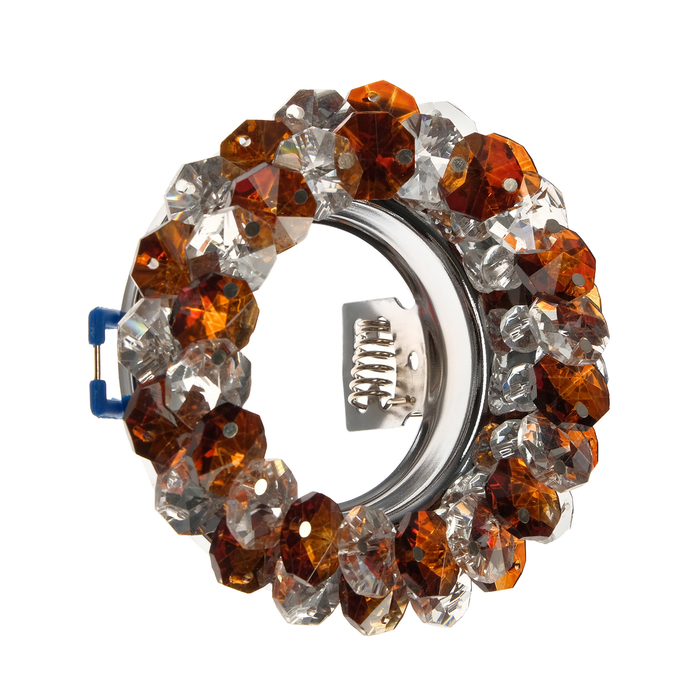 Светильник встраиваемый Ecola Light, CD4141, MR16, GU5.3, круглый, Янтарь/Хром 50x90