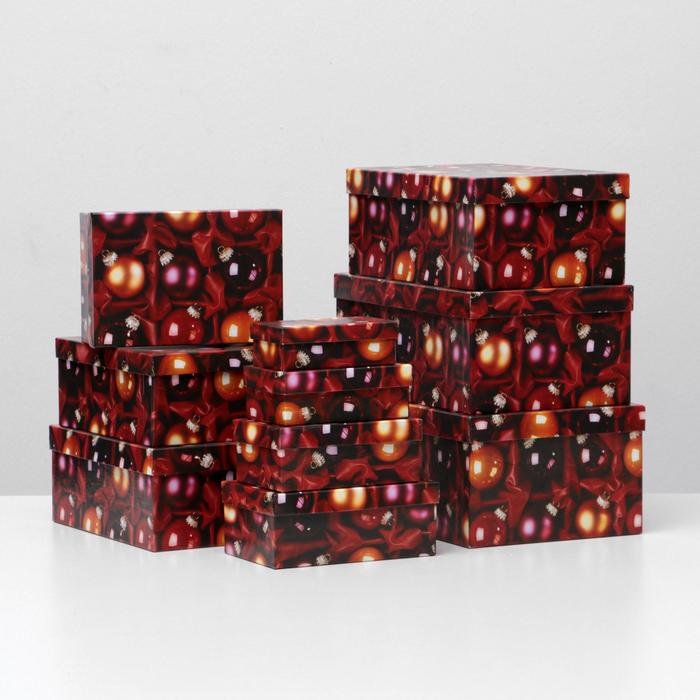 Набор коробок 10в1 "Красные шары", 32 х 21 х 13 - 13 х 7,5 х 4 см