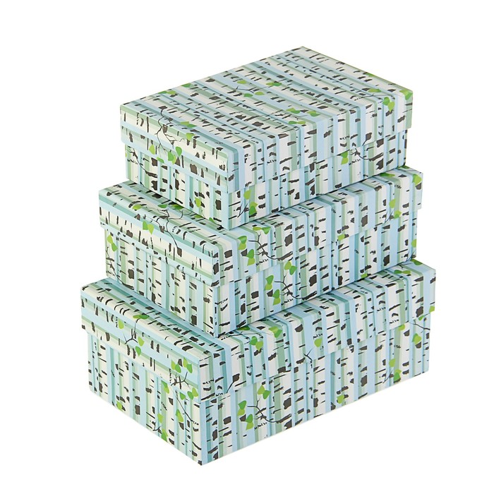 Набор коробок 3в1 "Березки", 19 х 12 х 7,5 - 15 х 10 х 5 см