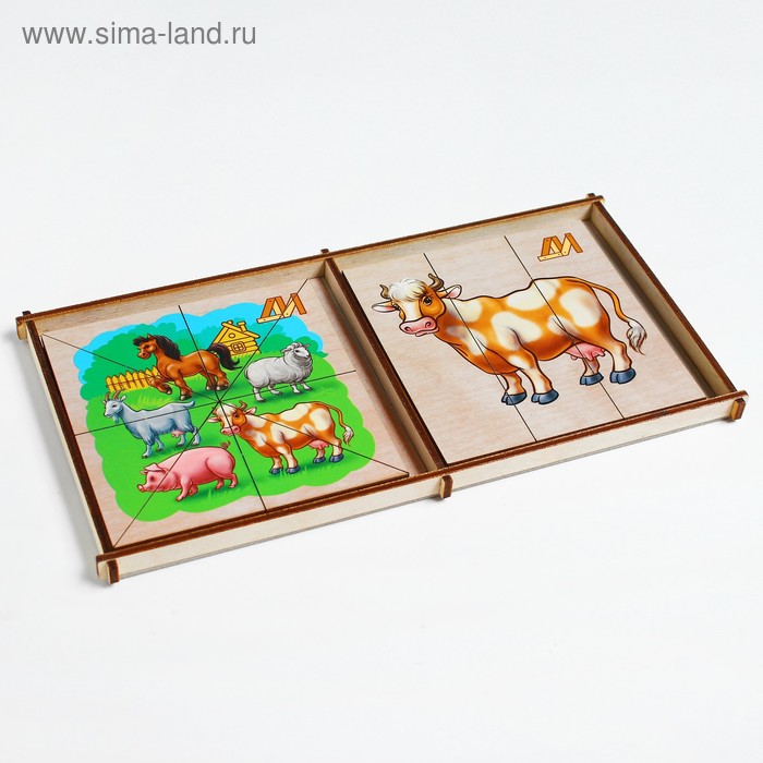 Пазлы «Сложи картинку. Домашние животные» Деревянные Игрушки деревянные игрушки пк лидер набор кубиков на оси домашние животные