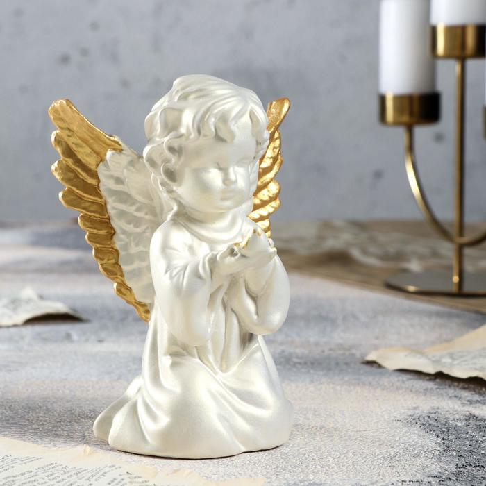 Сувенир "Ангел с голубем", подвесной, перламутровый