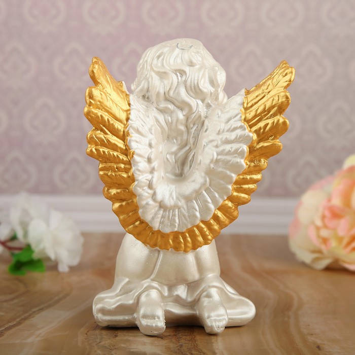 Сувенир "Ангел с голубем", подвесной, серебристый