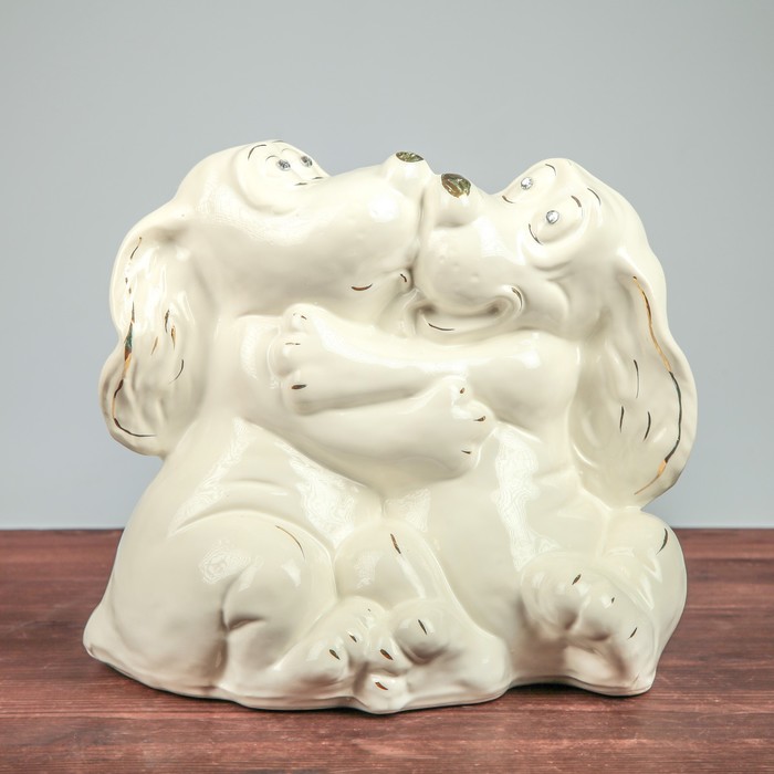 Копилка "Собаки влюбленные", глянец белый