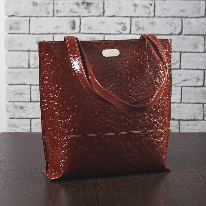 Сумка женская, отдел на молнии, наружный карман, камни/шик, цвет терракотовый