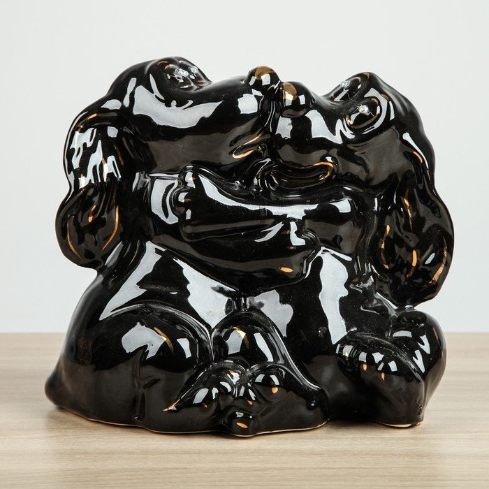 Копилка "Собаки влюбленные глянец чёрный